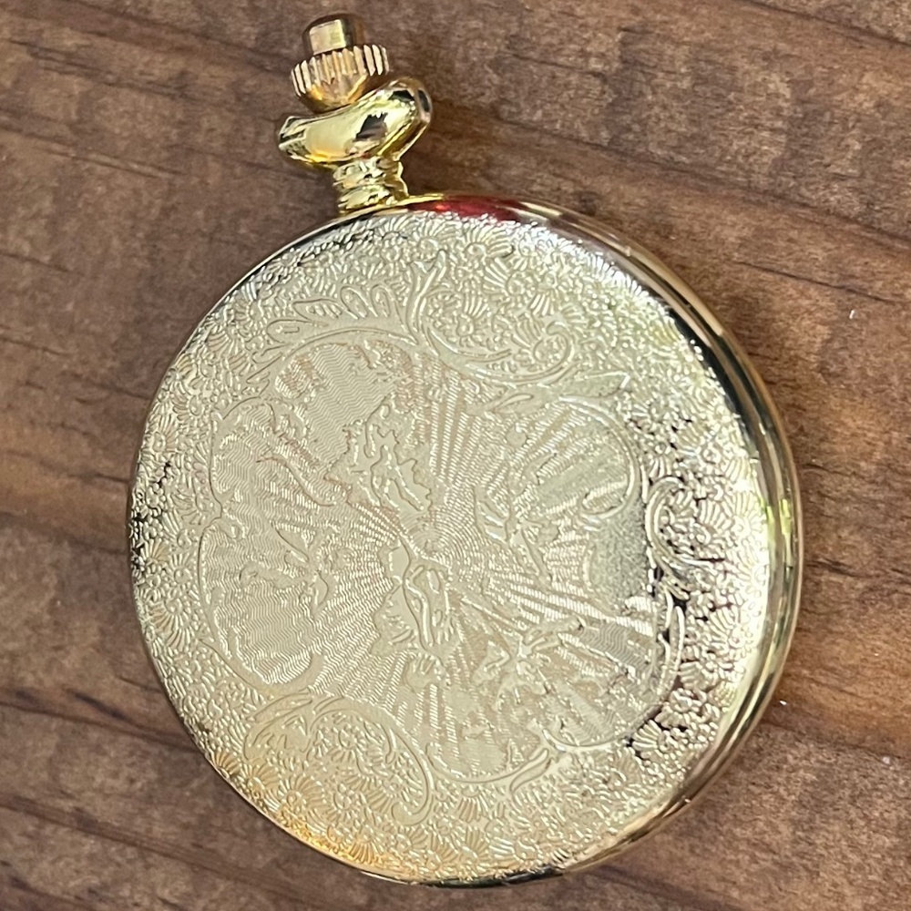 5/$45 Vintage Large 70s 80s Gold Tone Filigree Joy and Iman Pocket Watch C1 - Picture 3 of 11